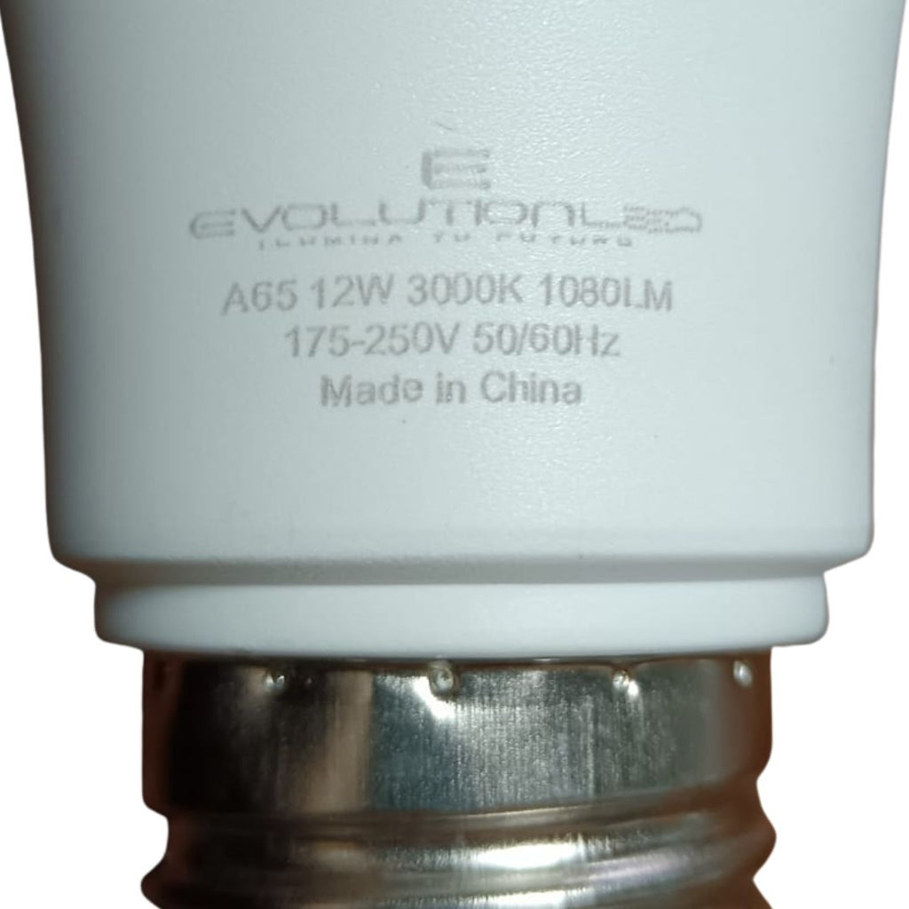 LAMPARA LED A65 12W LUZ CALIDA