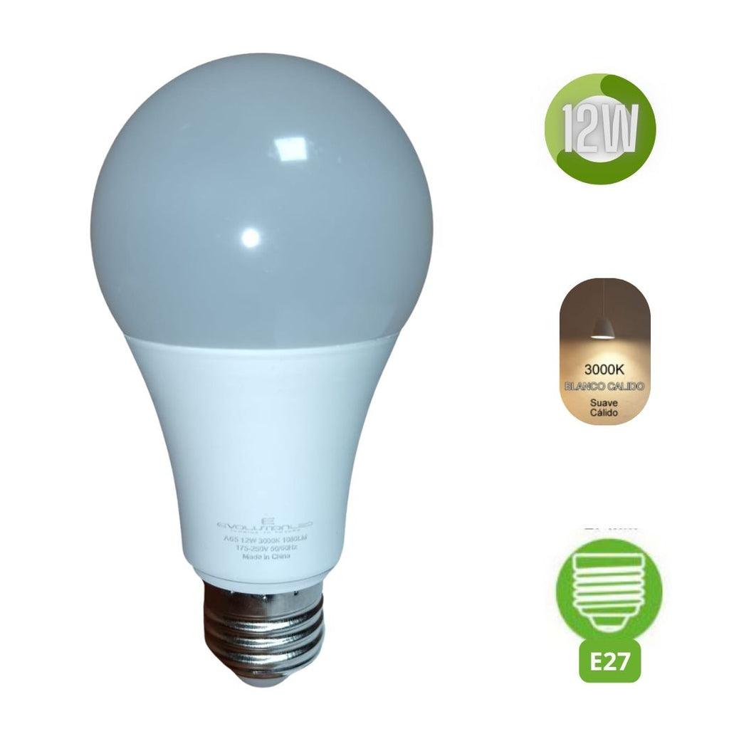 LAMPARA LED A65 12W LUZ CALIDA
