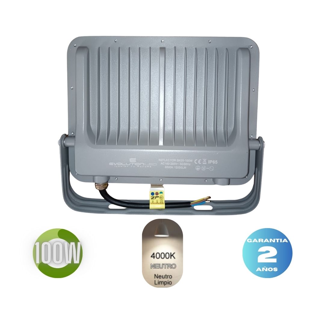 Reflector Led  100w  BK-05 LUZ NEUTRA