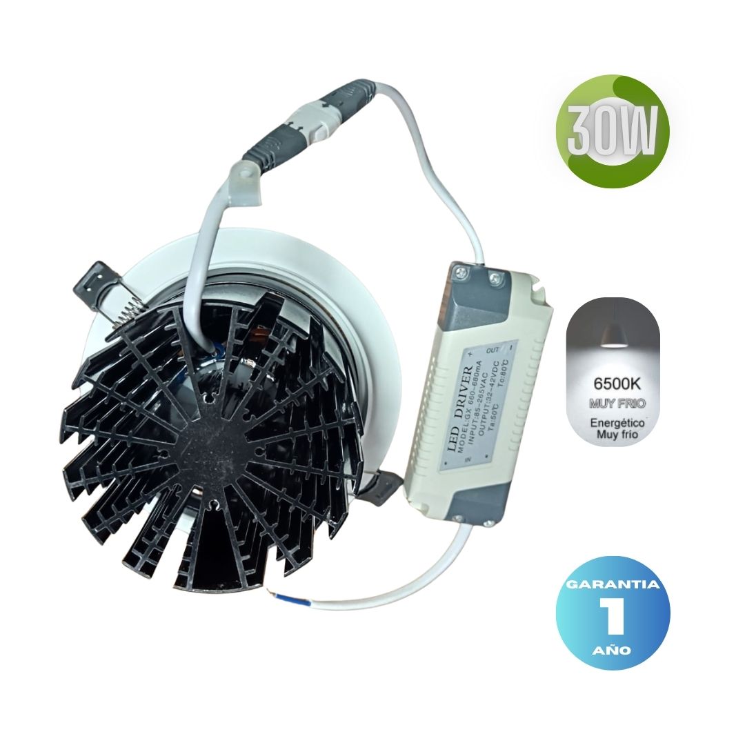 LUMINARIA EMPOTRAR 30W LUZ FRIA