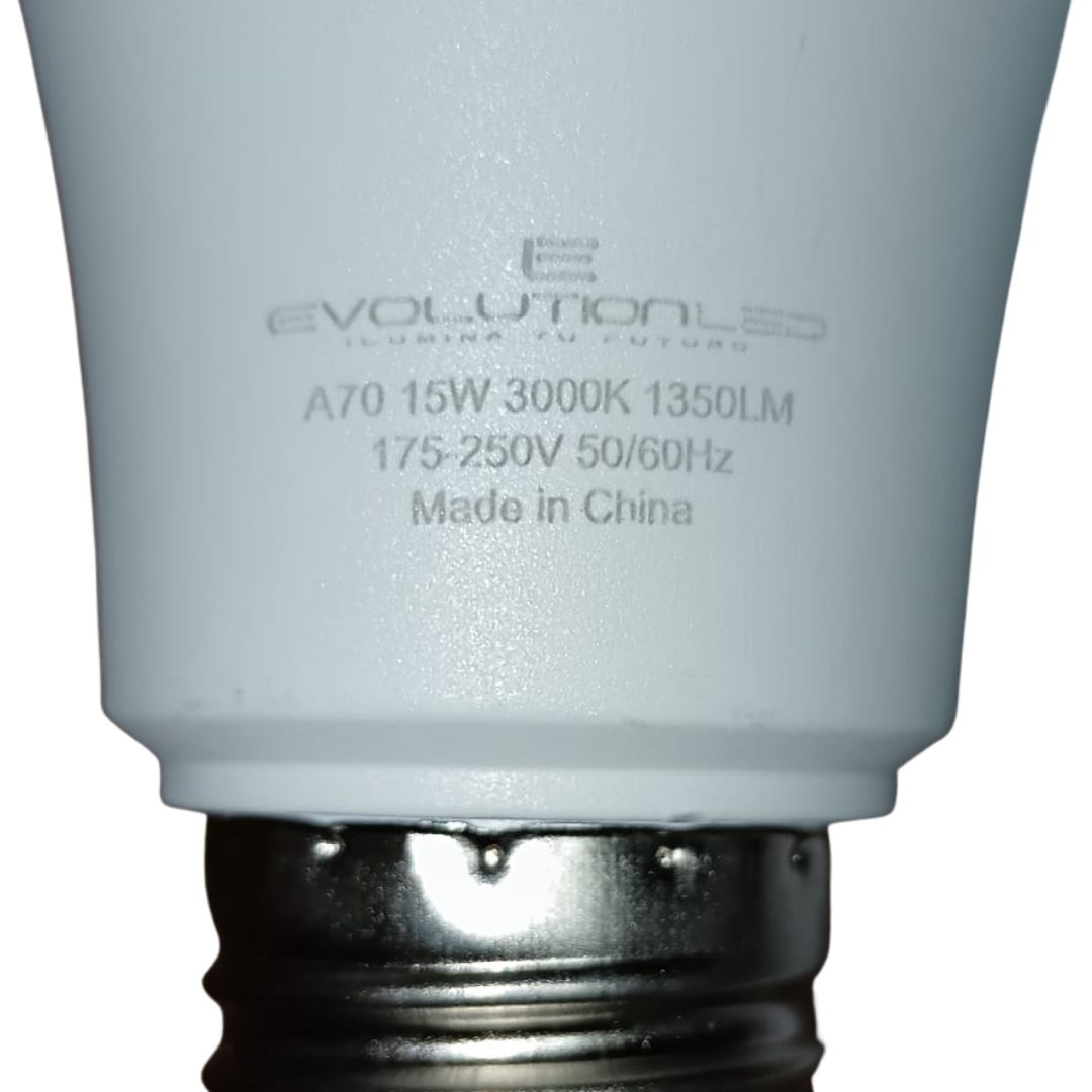 LAMPARA LED A70 15W LUZ CALIDA