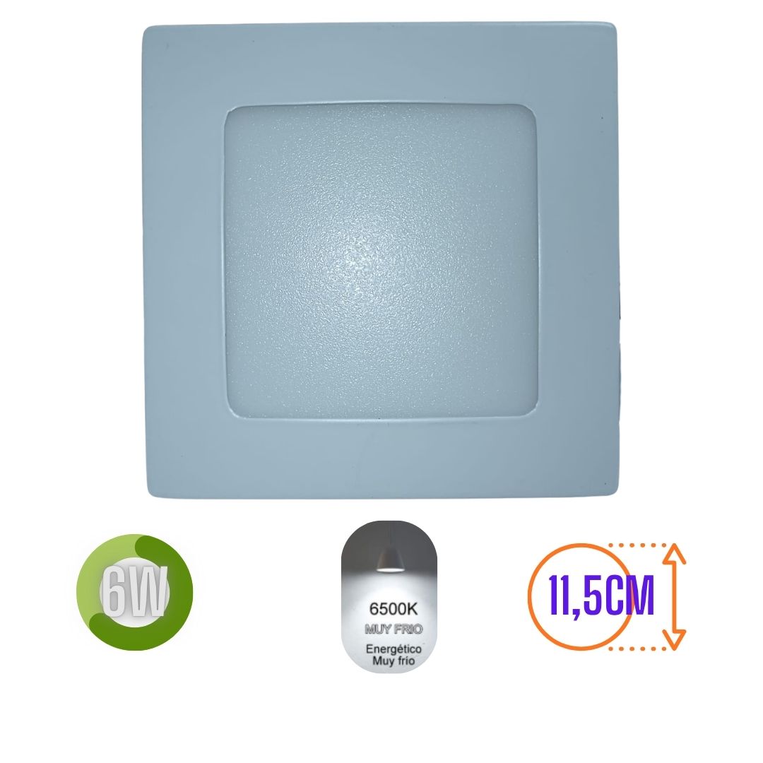 LUMINARIA SUPERFICIE CUADRADA 6W LUZ FRIA