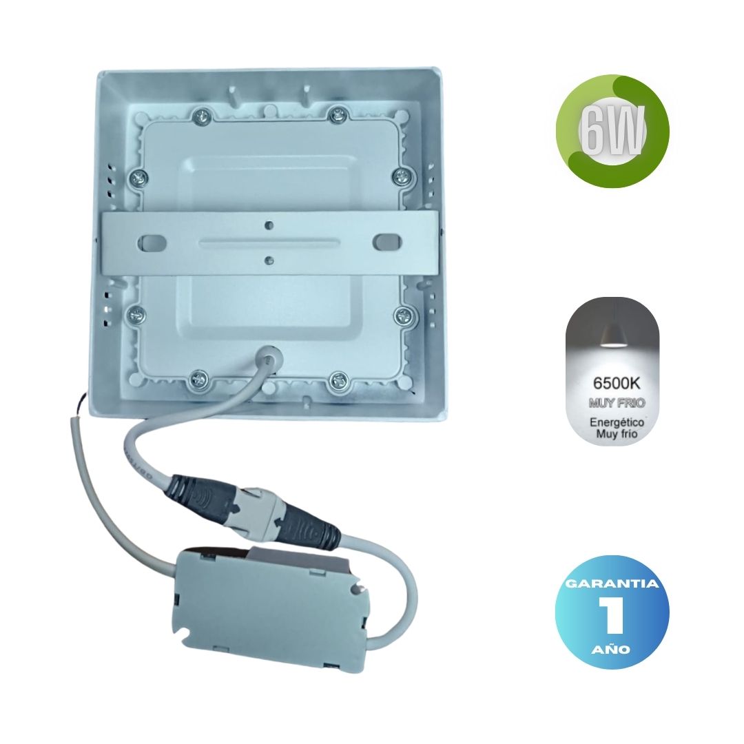 LUMINARIA SUPERFICIE CUADRADA 6W LUZ FRIA