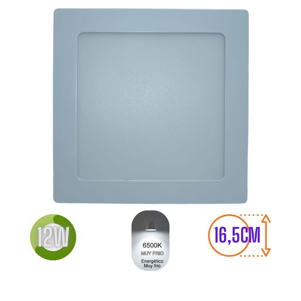 LUMINARIA SUPERFICIE CUADRADA 12W LUZ FRIA