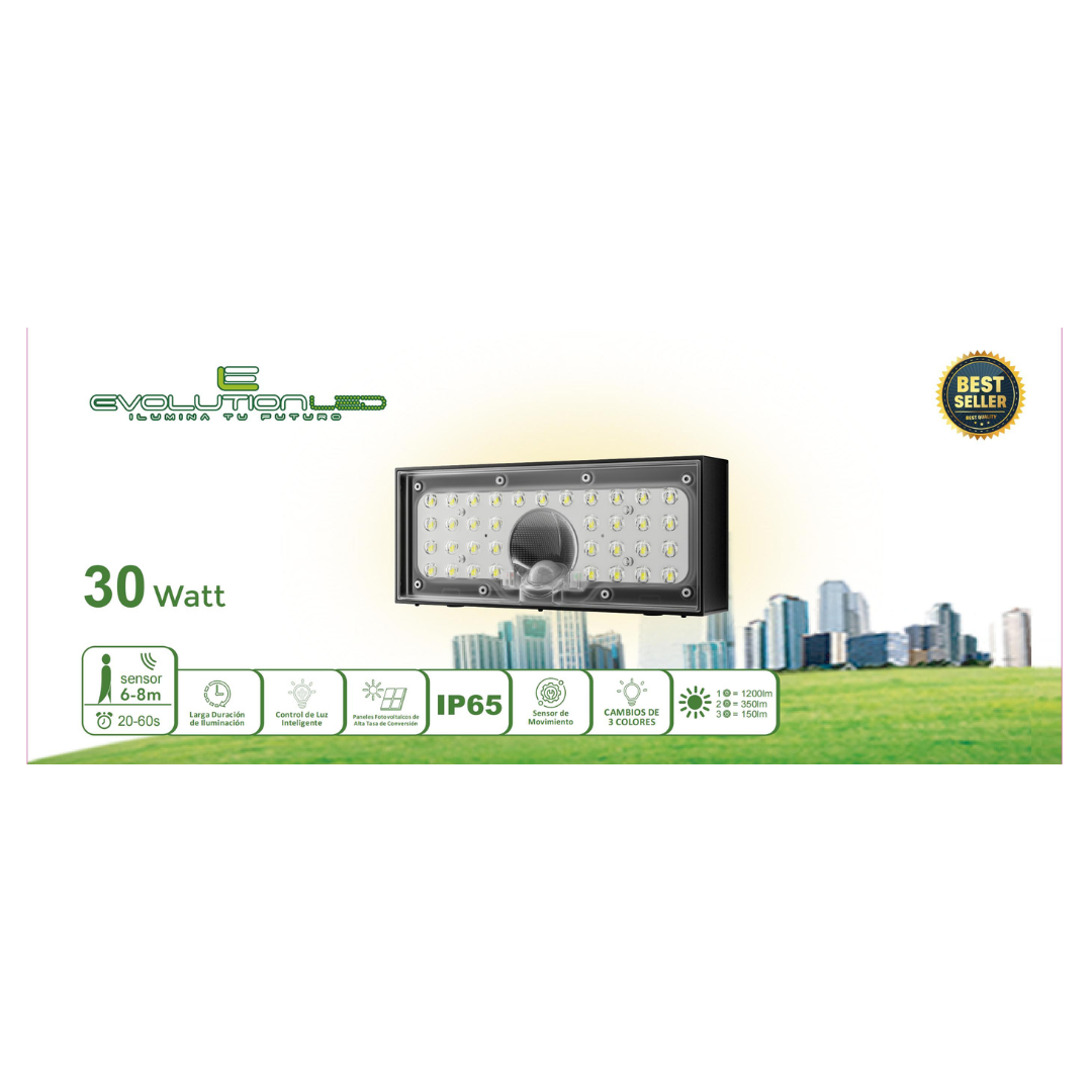Luminaria Bañador Led Solar 30w Jardin TB01 Calida