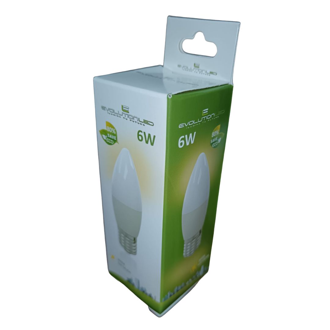 LAMPARA LED C37 6W LUZ CALIDA