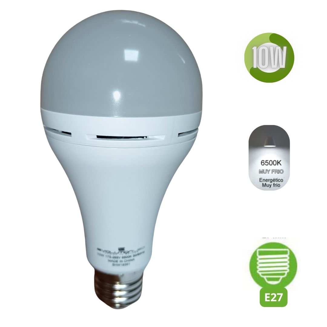 LAMPARA LED A70 DE EMERGUENCIA 10W LUZ FRIA