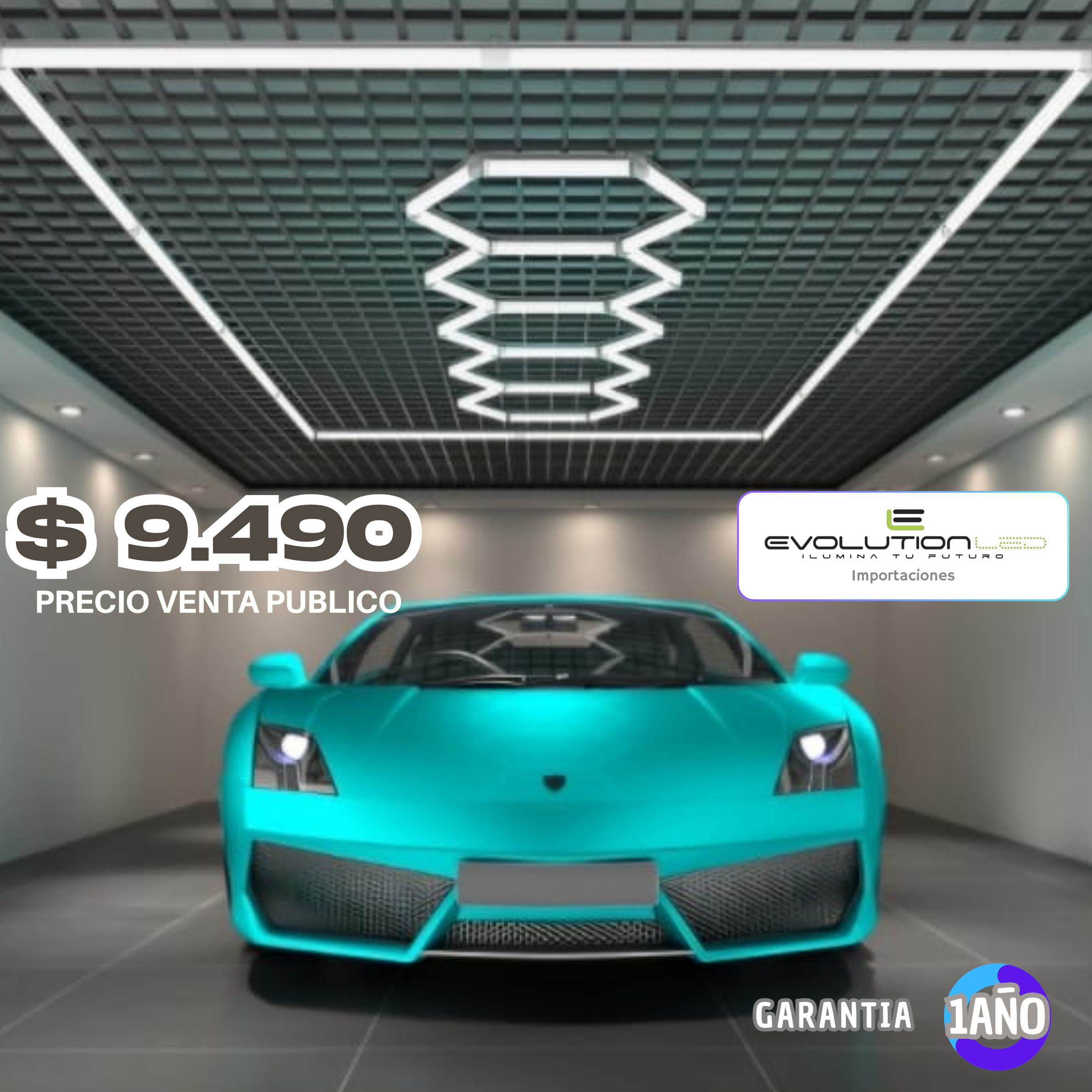 LED HEXAGONAL 4 PZAS CON MARCO