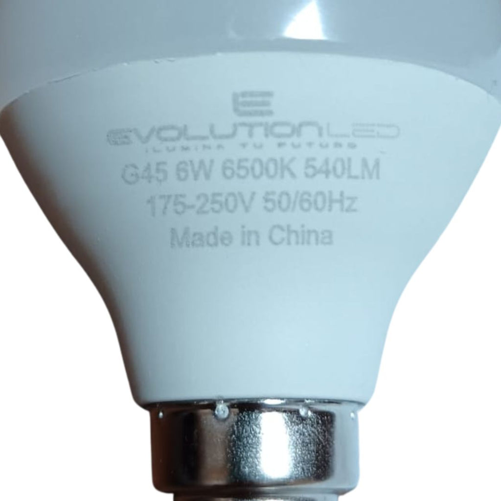 LAMPARA LED G45 6W LUZ CALIDA