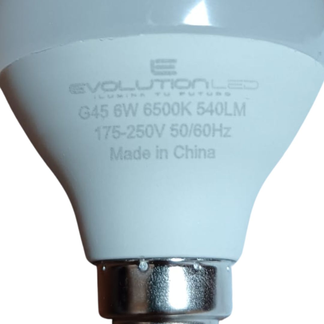 LAMPARA LED G45 6W LUZ CALIDA