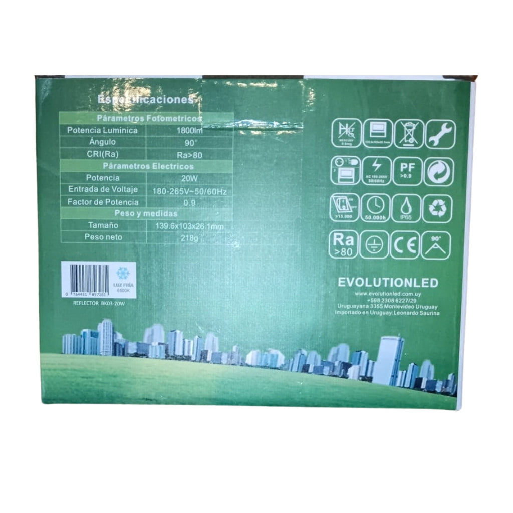 Reflector Led  20w  BK-03 LUZ FRIA