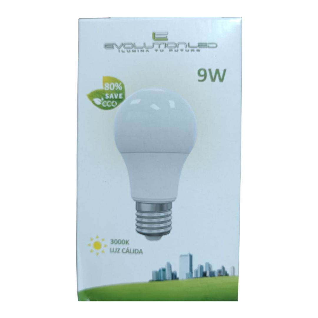 LAMPARA LED A60 9W LUZ CALIDA