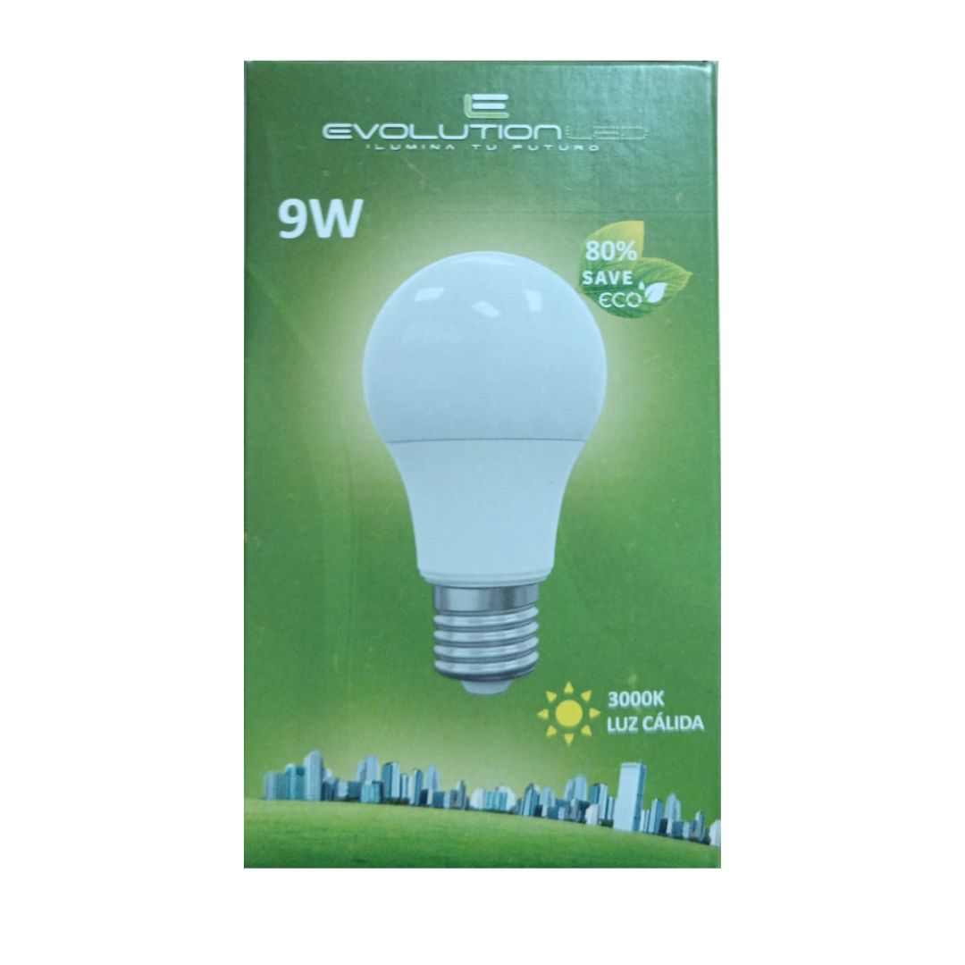 LAMPARA LED A60 9W LUZ CALIDA