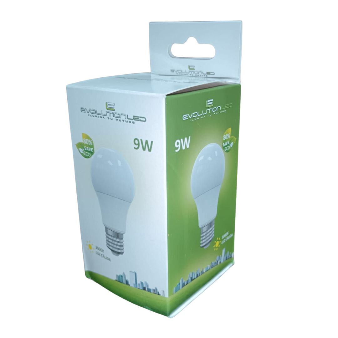LAMPARA LED A60 9W LUZ CALIDA