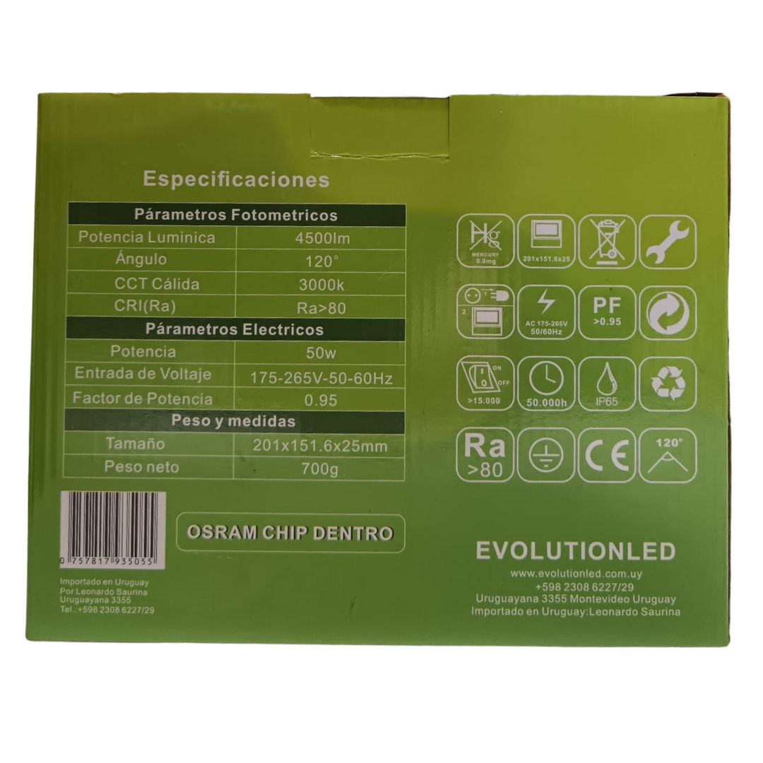 Reflector Led  50w  AK LUZ CALIDA