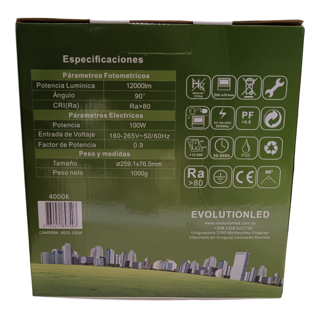 Campana Led  100w  RA LUZ NEUTRA