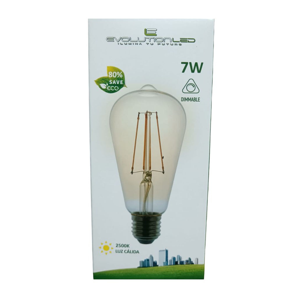 LAMPARA LED ST64 7W  DIM LUZ CALIDA