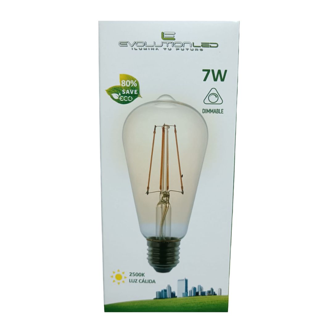 LAMPARA LED ST64 7W  DIM LUZ CALIDA
