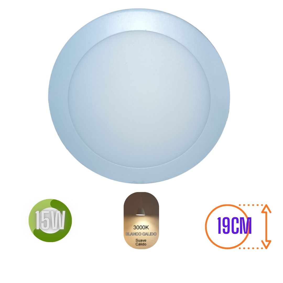 LUMINARIA EMPOTRAR 15W LUZ CALIDA