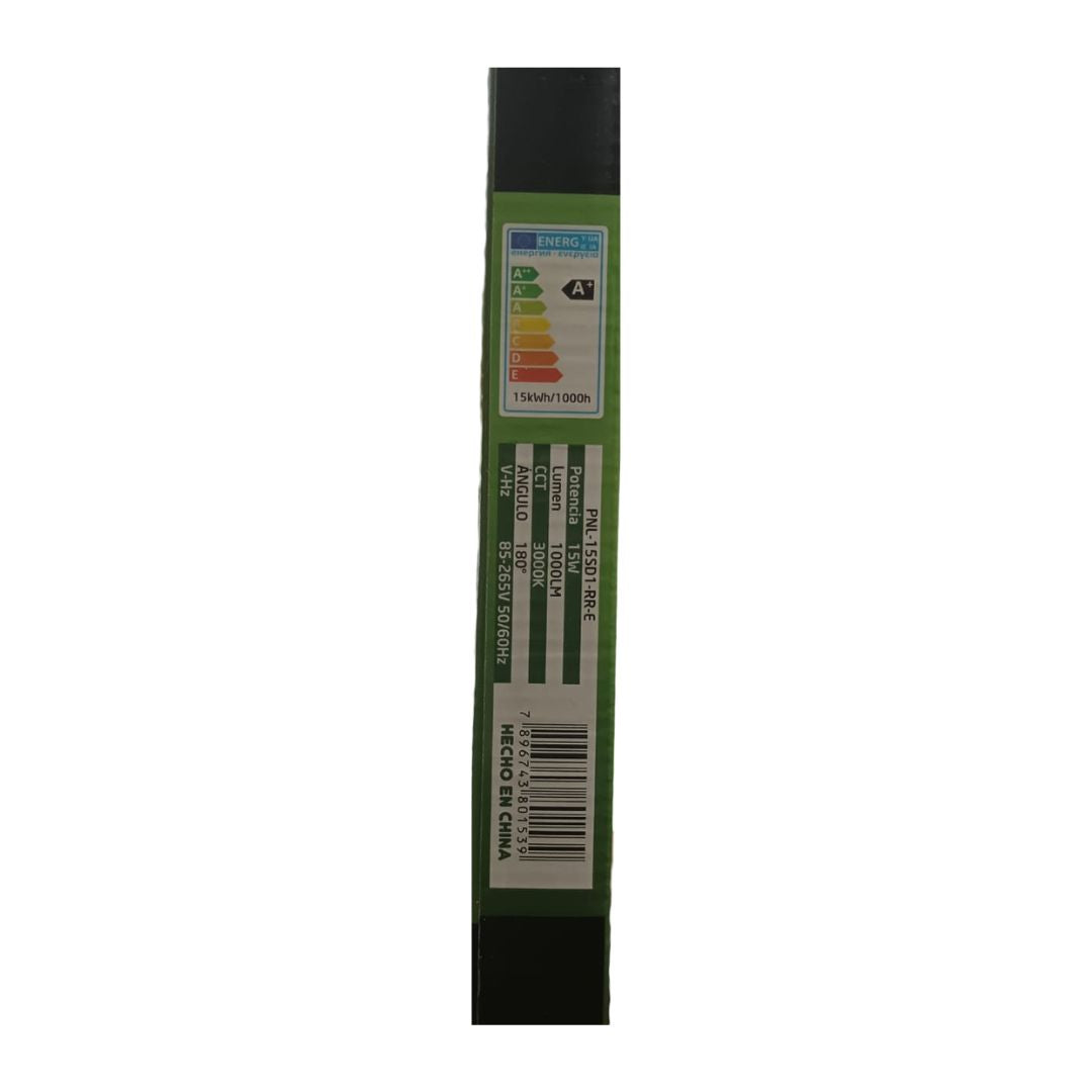 LUMINARIA EMPOTRAR 15W LUZ CALIDA
