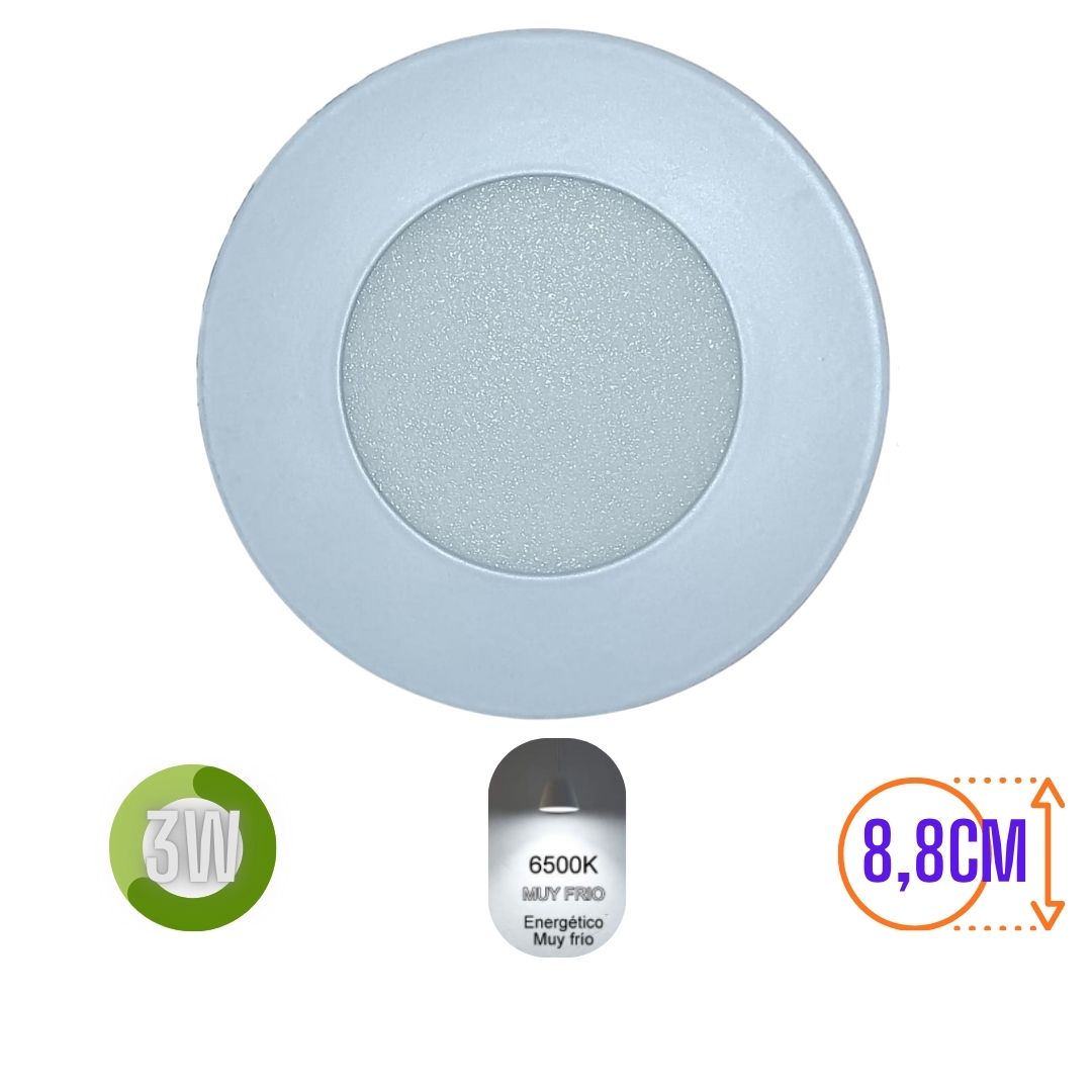 LUMINARIA EMPOTRAR 3W LUZ FRIA