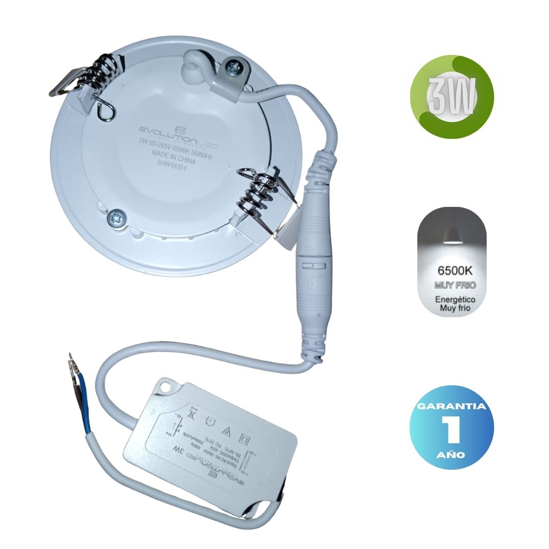 LUMINARIA EMPOTRAR 3W LUZ FRIA