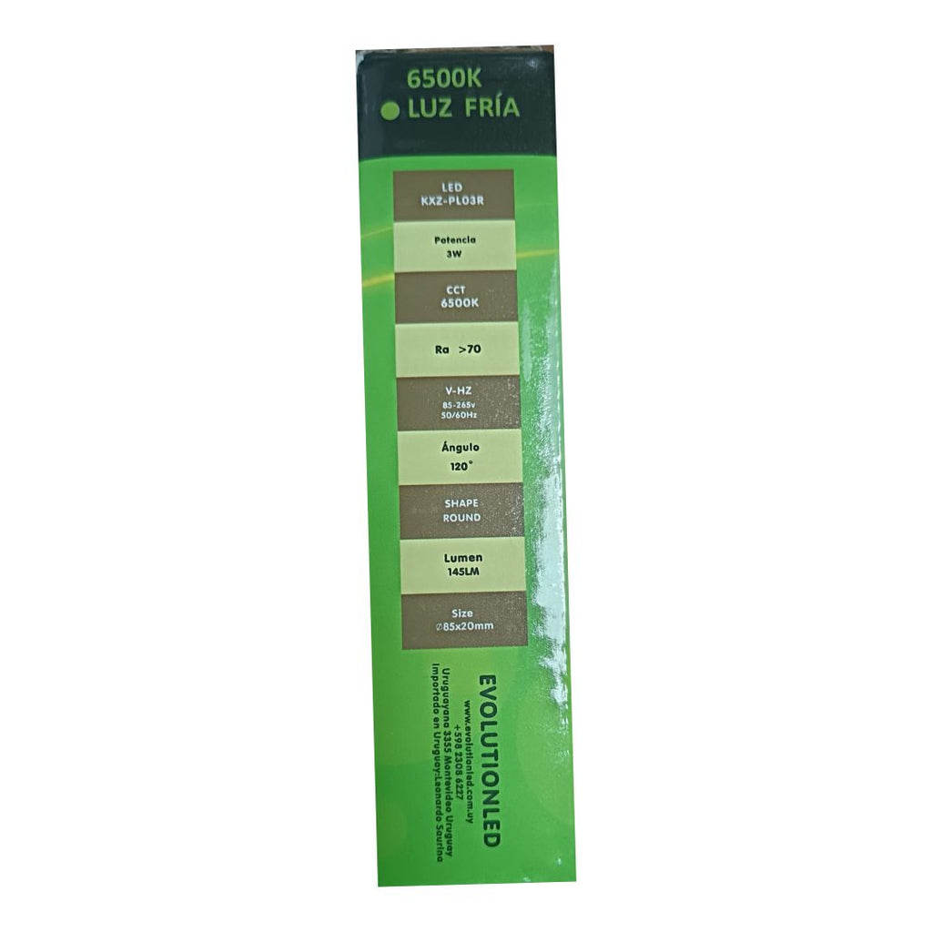 LUMINARIA EMPOTRAR 3W LUZ FRIA