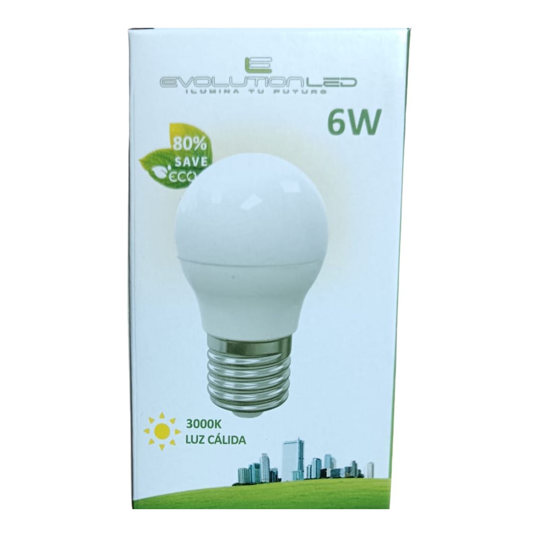 LAMPARA LED G45 6W LUZ CALIDA