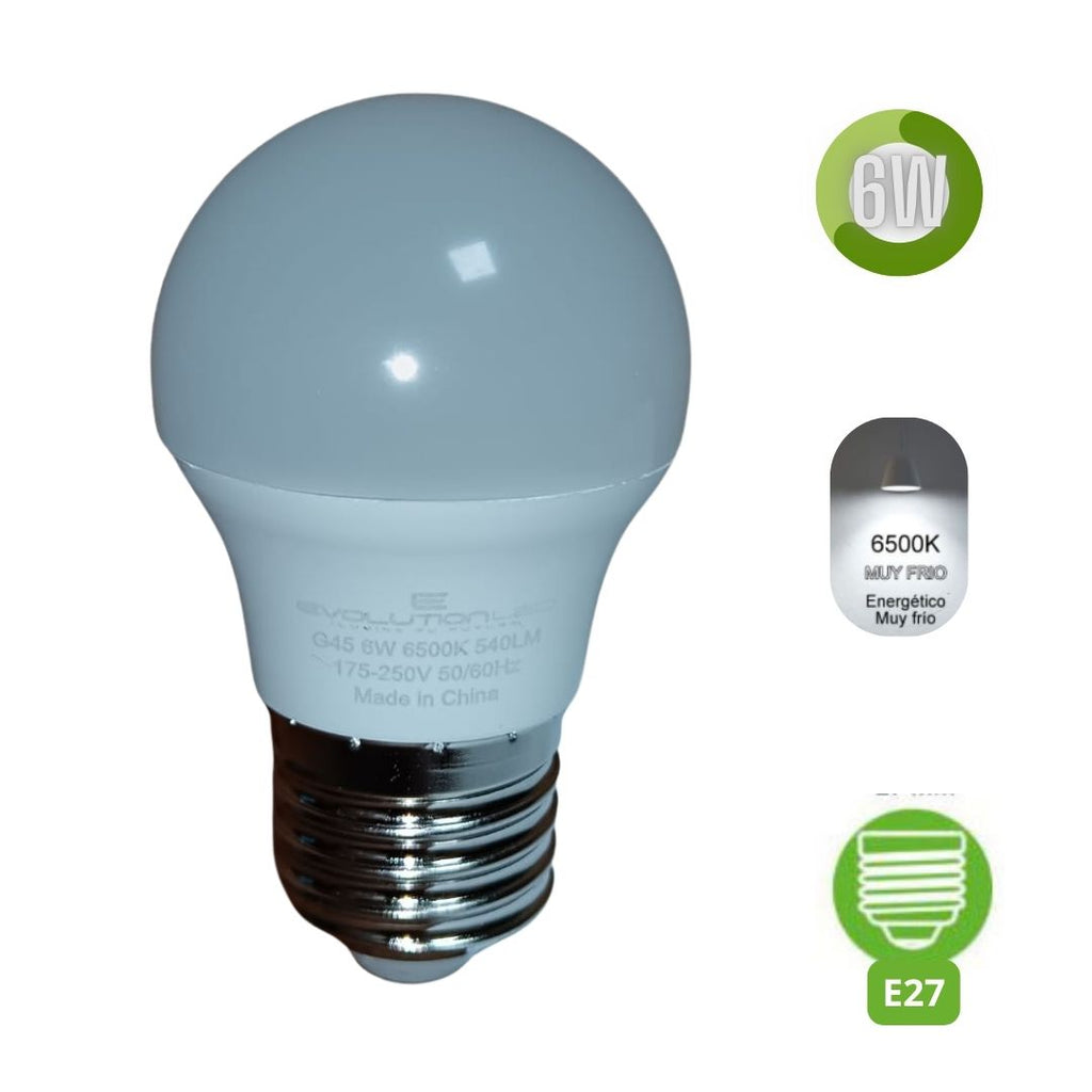 LAMPARA LED G45 6W LUZ FRIA