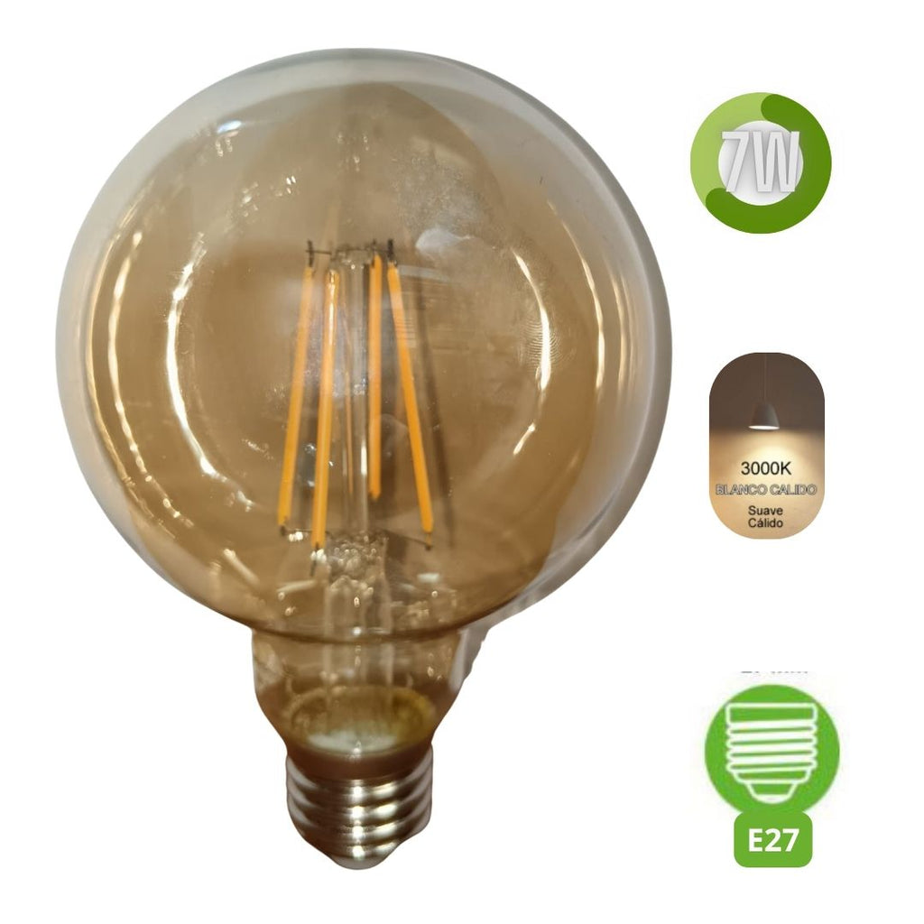 LAMPARA LED G95 7W  DIM LUZ CALIDA