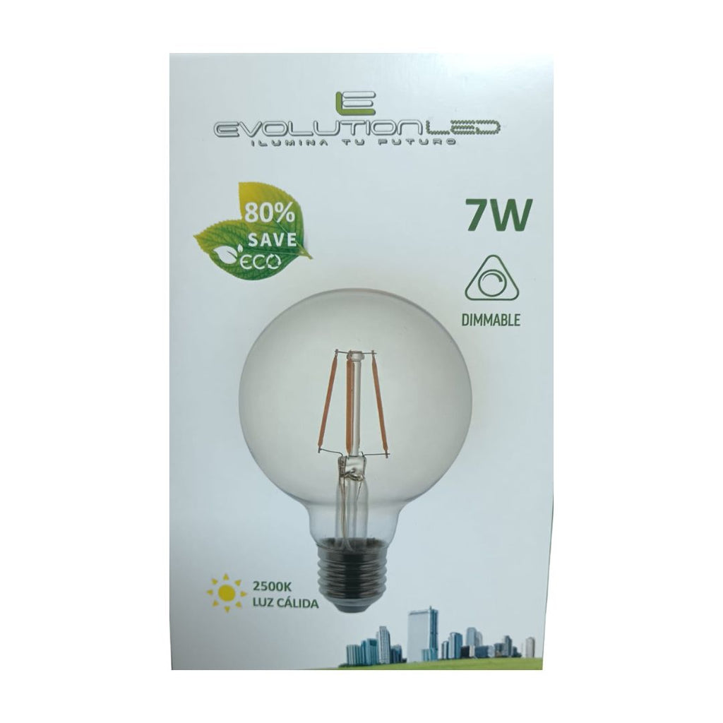 LAMPARA LED G95 7W  DIM LUZ CALIDA