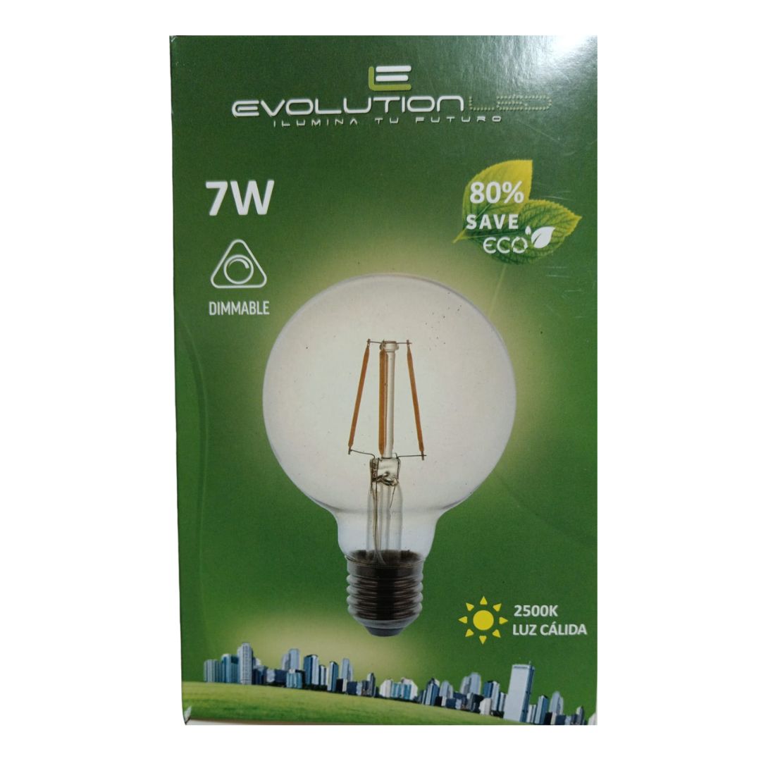 LAMPARA LED G95 7W  DIM LUZ CALIDA