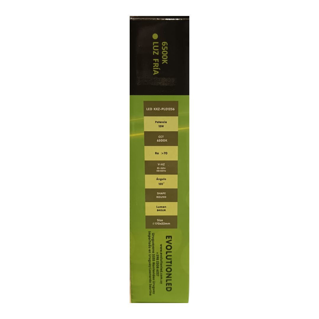 LUMINARIA SUPERFICIE REDONDA 12W LUZ FRIA