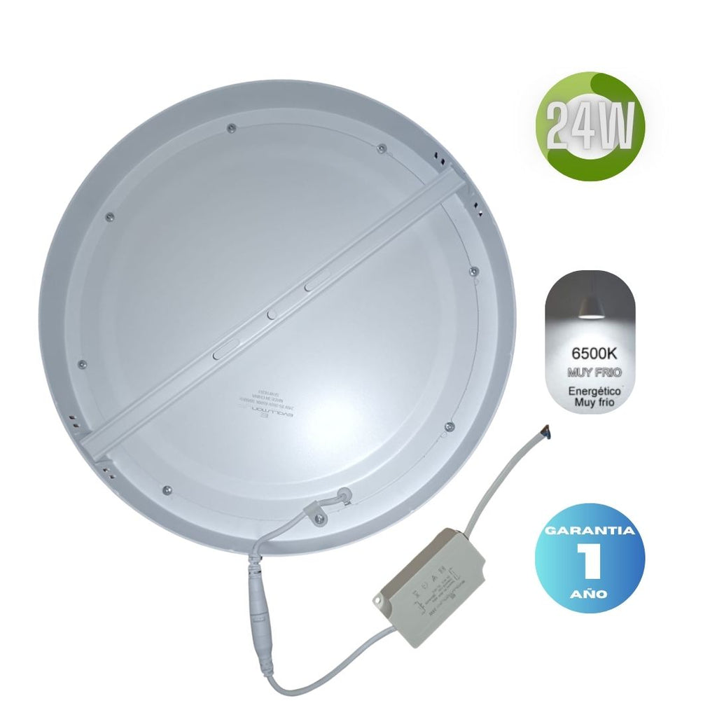 LUMINARIA SUPERFICIE REDONDA 24W LUZ FRIA