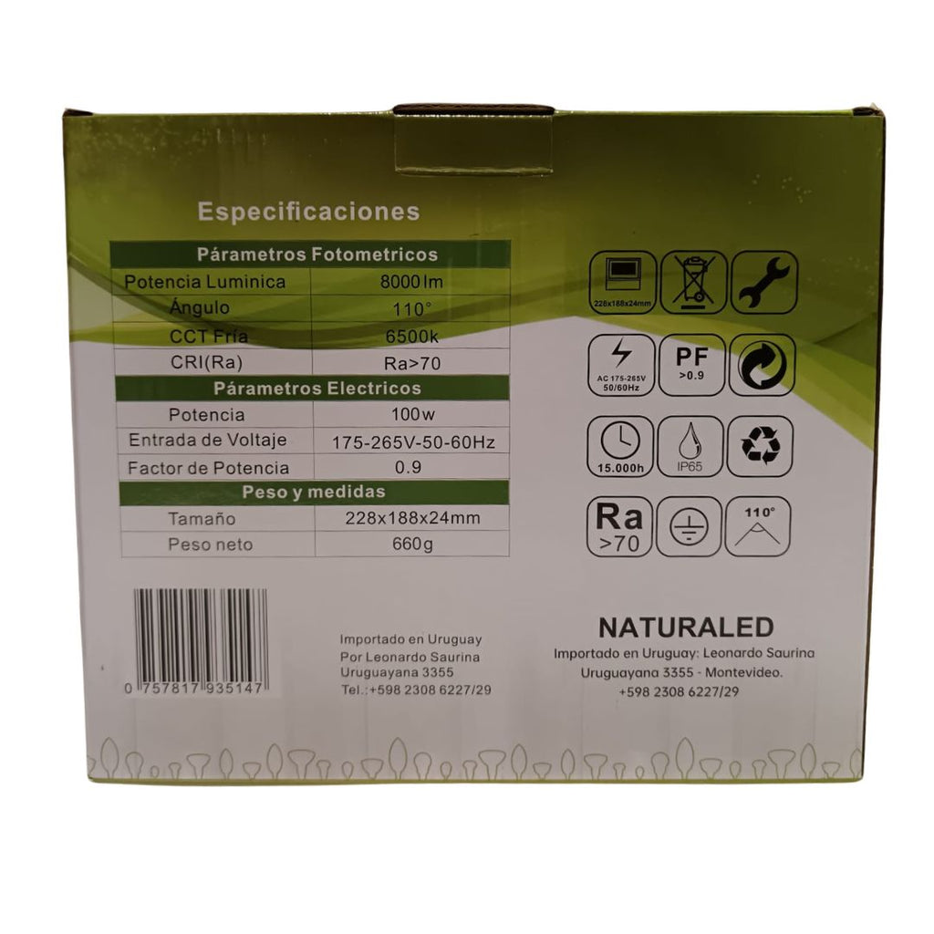 Reflector Led  100w  NATURALED LUZ FRIA