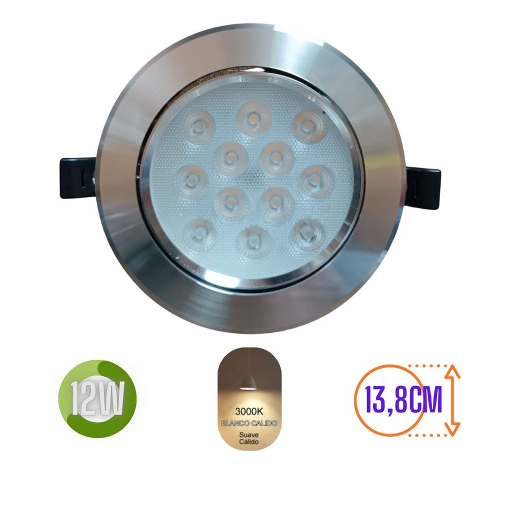 LUMINARIA EMPOTRAR 12W LUZ CALIDA