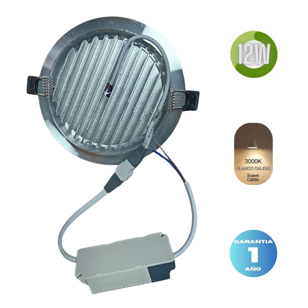 LUMINARIA EMPOTRAR 12W LUZ CALIDA