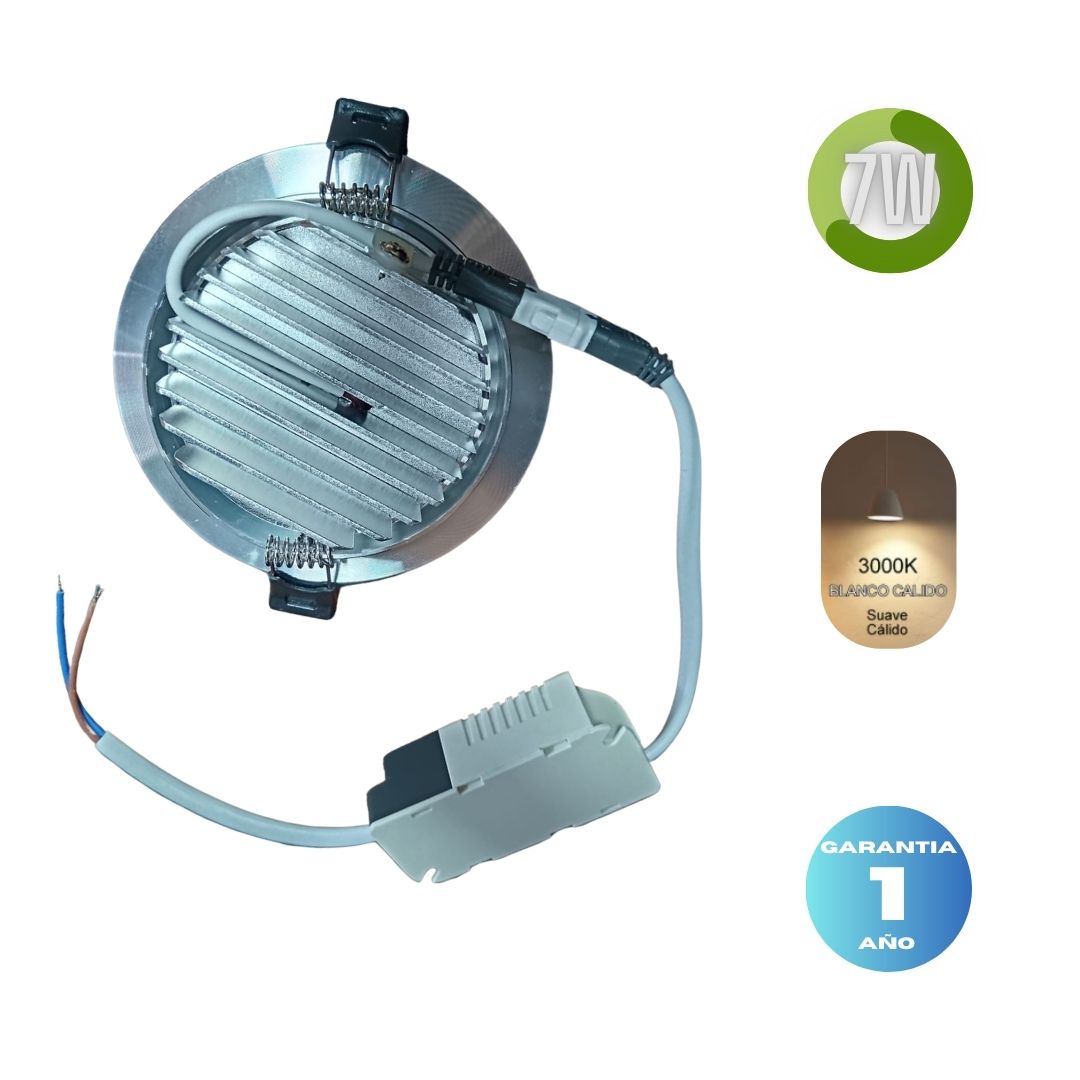 LUMINARIA EMPOTRAR 7W LUZ CALIDA