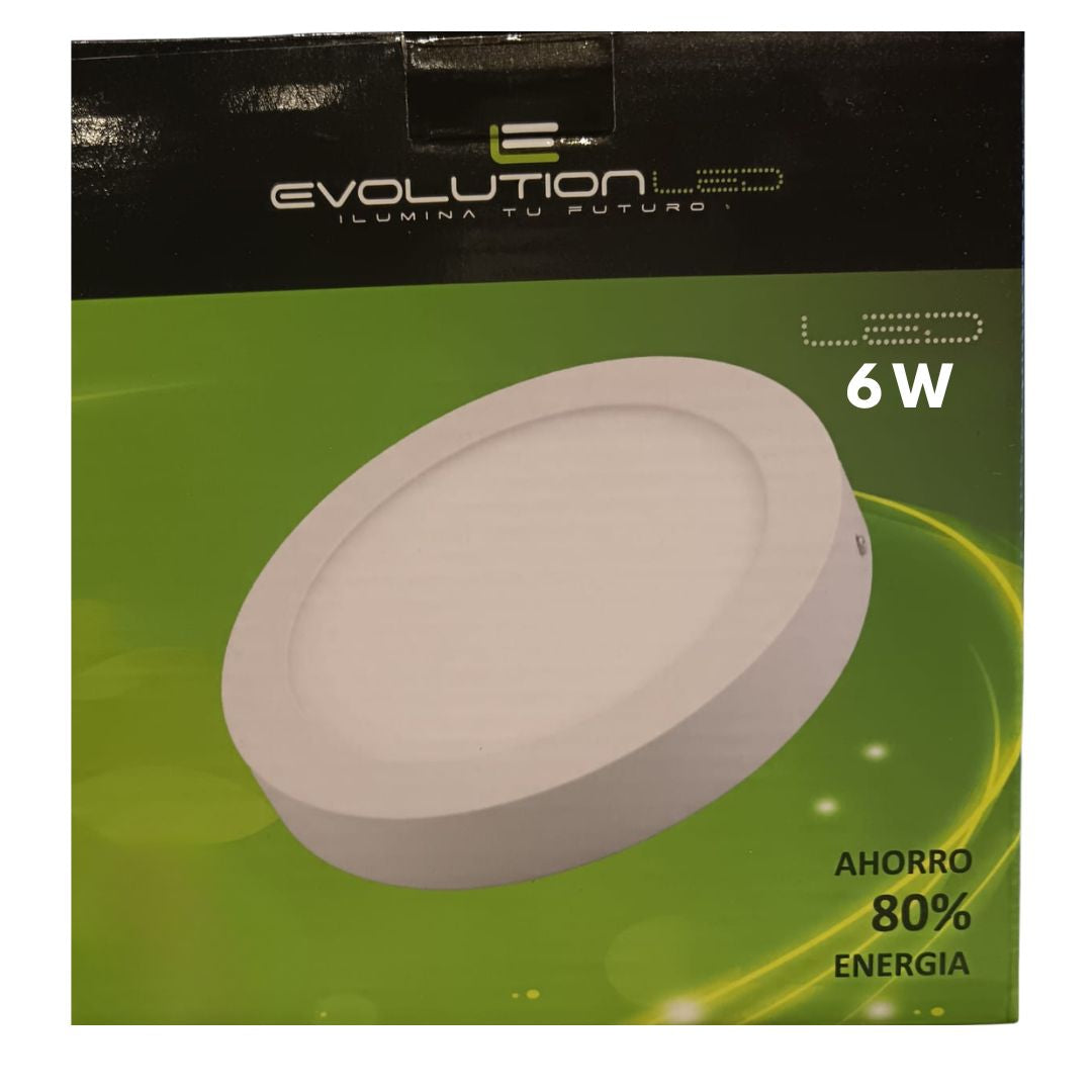 LUMINARIA SUPERFICIE REDONDA 6W LUZ CALIDA