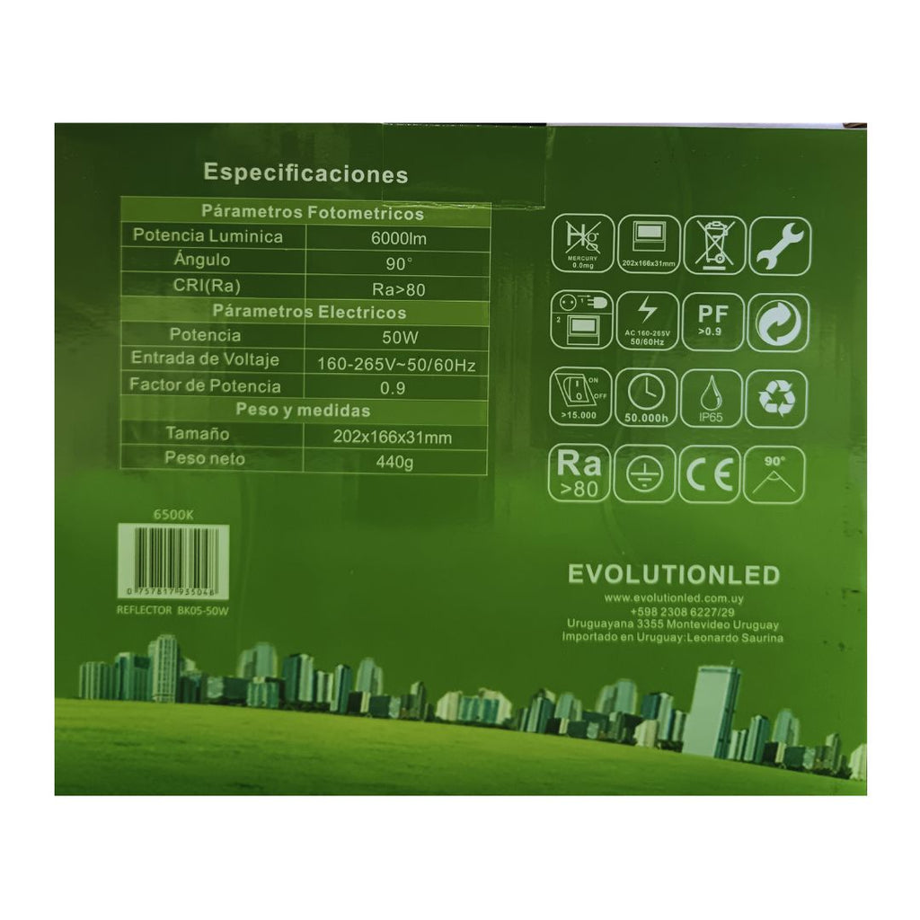 Reflector Led  50w  BK-05 LUZ FRIA