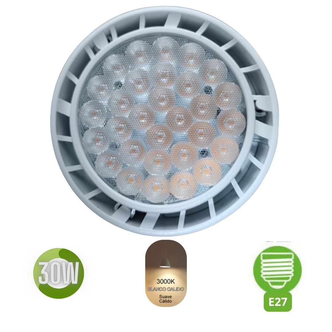 LAMPARA LED PAR 38 30W LUZ CALIDA