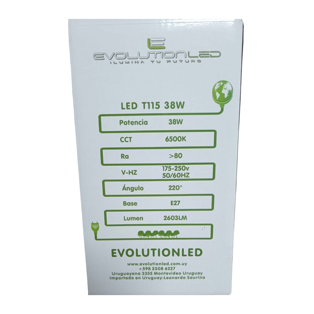 LAMPARA LED SERIE T100 38W LUZ FRIA