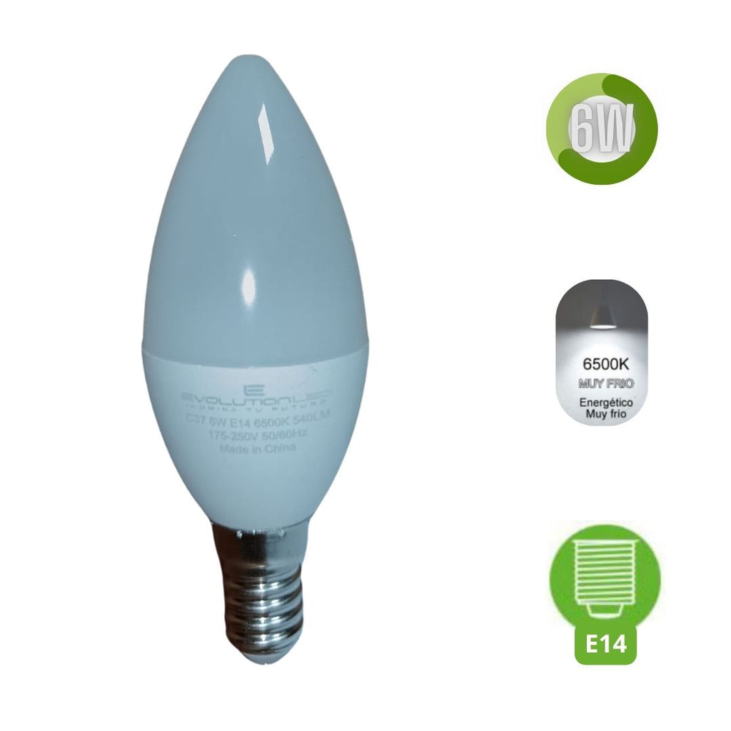 LAMPARA LED C37 6W LUZ FRIA