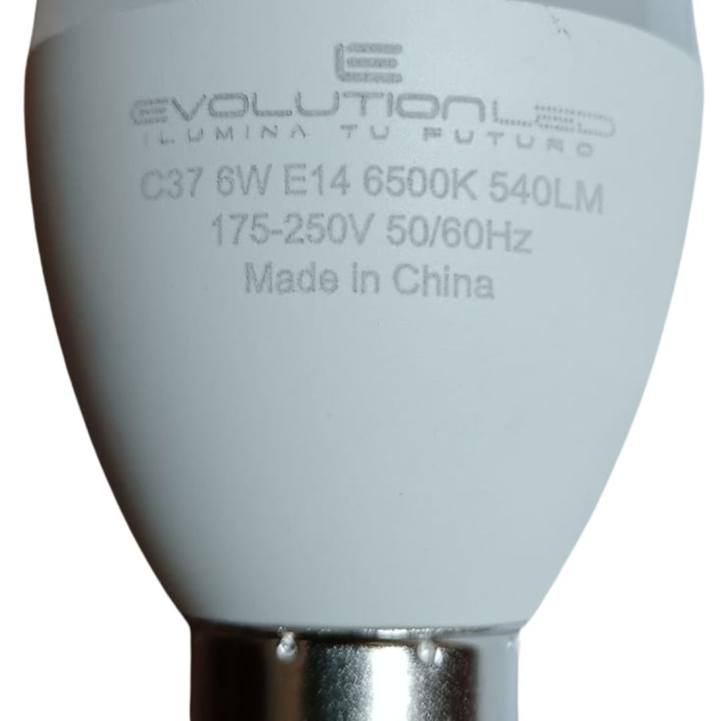 LAMPARA LED C37 6W LUZ CALIDA